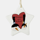 Sneeuwmannen smelten mijn hart vakantie Ornament (Rechts)