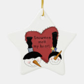 Sneeuwmannen smelten mijn hart vakantie Ornament (Achterkant)