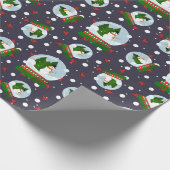 Sneeuwmannen Sneeuwbollen Cadeaupapier (Hoek)