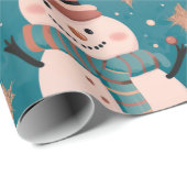 Sneeuwmannen Sneeuwvlokken Kerstmis Ornamenten Ker Cadeaupapier (Rol Hoek)