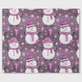 Sneeuwmannen Sneeuwvlokken Kerstmis Ornamenten Ker Cadeaupapier (Vlak)