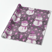 Sneeuwmannen Sneeuwvlokken Kerstmis Ornamenten Ker Cadeaupapier (Uitgerold)