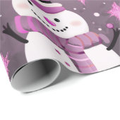 Sneeuwmannen Sneeuwvlokken Kerstmis Ornamenten Ker Cadeaupapier (Rol Hoek)