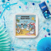 Sneeuwmannen Strandfeest Papieren Bordje (Feest)