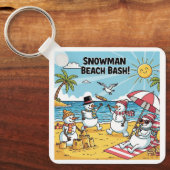 Sneeuwmannen Strandfeest Sleutelhanger (Voorkant)