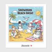 Sneeuwmannen Strandfeest Sticker (Vel)