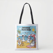Sneeuwmannen Strandfeest Tote Bag (Voorkant)
