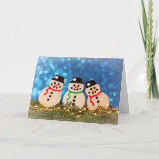 Sneeuwmannen Suikerkoek Kerstmis Feestdagen Kaart
