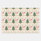 Sneeuwmannen Vakantie Lichten Kerstbomen Kerstmis Inpakpapier Vel (Voorkant 2)