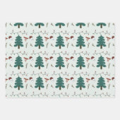 Sneeuwmannen Vakantie Lichten Kerstbomen Kerstmis Inpakpapier Vel (Voorkant)