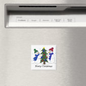Sneeuwmannen versieren een kerstboom magneet (Insitu (Vaatwasser))