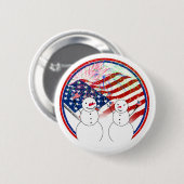 Sneeuwmannen vieren onafhankelijkheid ronde button 5,7 cm (Voorkant /achterkant)