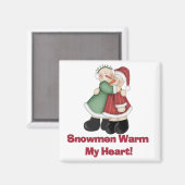 Sneeuwmannen Warm My Heart T-shirts en geschenken Magneet (Voorkant / Achterkant)