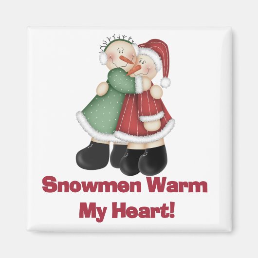 Sneeuwmannen Warm My Heart T-shirts en geschenken Magneet (Voorkant)