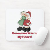 Sneeuwmannen Warm My Heart T-shirts en geschenken Muismat (Met muis)