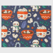 "Sneeuwmannen & warme chocolademelk" Cadeaupapier (Vlak)