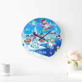 Sneeuwmannen Winter Wonderland. Grote wandklok (Huis)