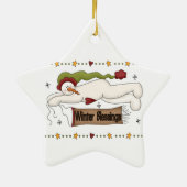 Sneeuwmannen Winter Zegeningen Vakantie Ornament (Achterkant)
