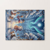 Sneeuwmannen Winterbossen Legpuzzel (Horizontaal)