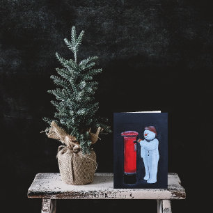 Sneeuwmannenbrief aan Sinterklaas Schilderij van A Kaart