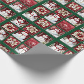 Sneeuwmannencollage Cadeaupapier (Hoek)