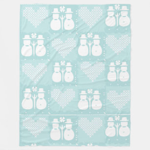 Sneeuwmannendeken & worpen fleece deken