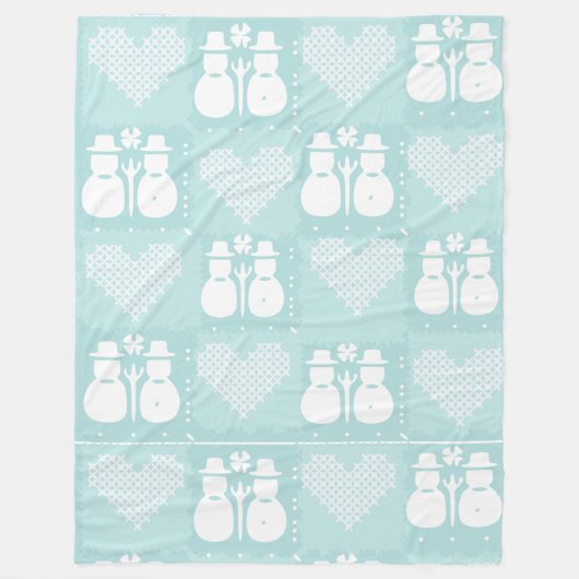 Sneeuwmannendeken & worpen fleece deken (Voorkant)