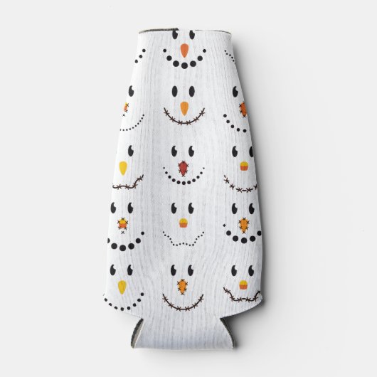 Sneeuwmannengezichten Flesjeskoeler (Voorkant)