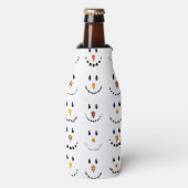 Sneeuwmannengezichten Flesjeskoeler (Fles Voorkant)