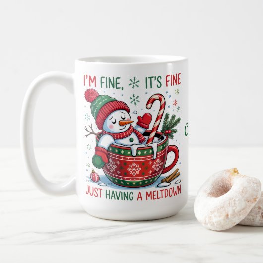 Sneeuwmannenmok Koffiemok (Met donut)