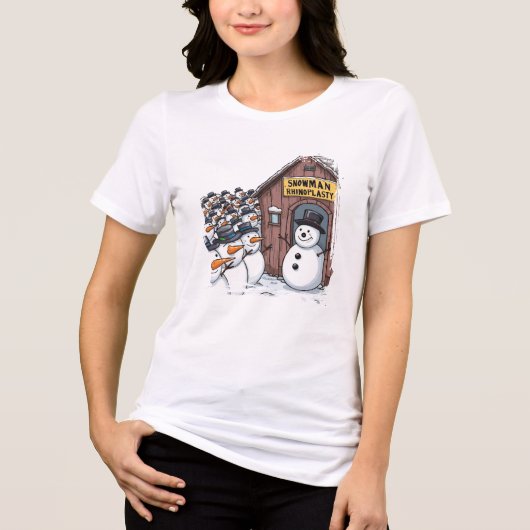 Sneeuwmannenneusoperaties Tri-Blend Shirt (Voorkant)