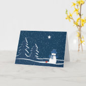 Sneeuwmannenwake Kaart (Gele Bloem)