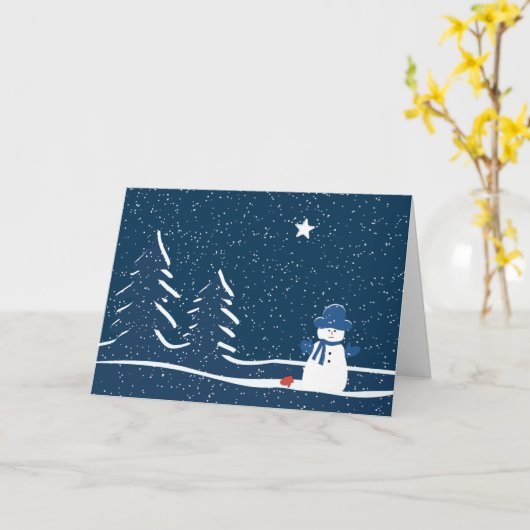 Sneeuwmannenwake Kaart (Gele Bloem)