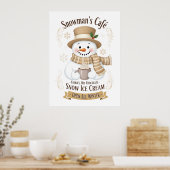 Sneeuwmannetje Cafe Poster (Keuken)