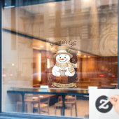 Sneeuwmannetje Cafe Raamsticker (Cafe Raam)