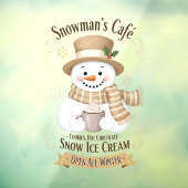 Sneeuwmannetje Cafe Raamsticker (Vel 3)