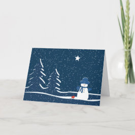 Sneeuwmannetje houdt de wacht kaart