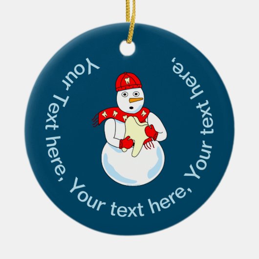 Sneeuwmannetje Keramisch Ornament (Voorkant)