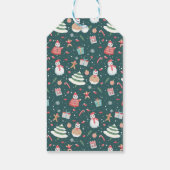 Sneeuwmannetje Kerstsfeer Patroon Cadeaulabel (Achterkant)