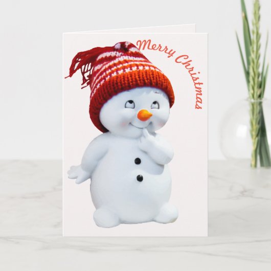 Sneeuwmannetje kind feestdagen kaart (Voorkant)