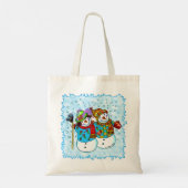 Sneeuwmannetje Koppel Tote Bag (Achterkant)