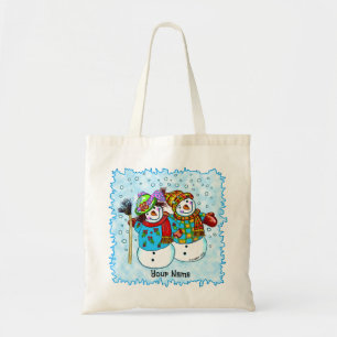 Sneeuwmannetje Koppel Tote Bag