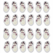 Sneeuwmannetje Label Sticker (Voorkant)