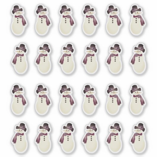 Sneeuwmannetje Label Sticker (Voorkant)