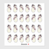 Sneeuwmannetje Label Sticker (Vel)