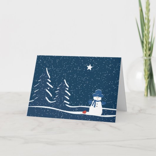 Sneeuwmannetje op de uitkijk kaart (Voorkant)