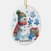 Sneeuwmannetje Puzzel Wonderland Keramisch Ornament (Rechts)