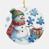 Sneeuwmannetje Puzzel Wonderland Keramisch Ornament (Achterkant)