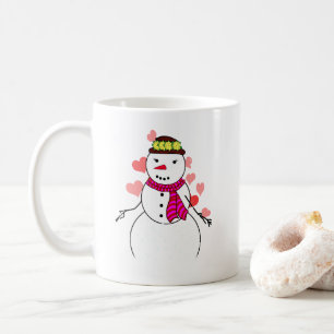 Sneeuwmannetje Verliefd Meisje Koffiemok