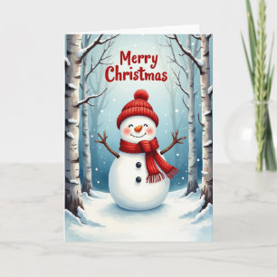 Sneeuwmannetje Wink Kerstkaart Kaart